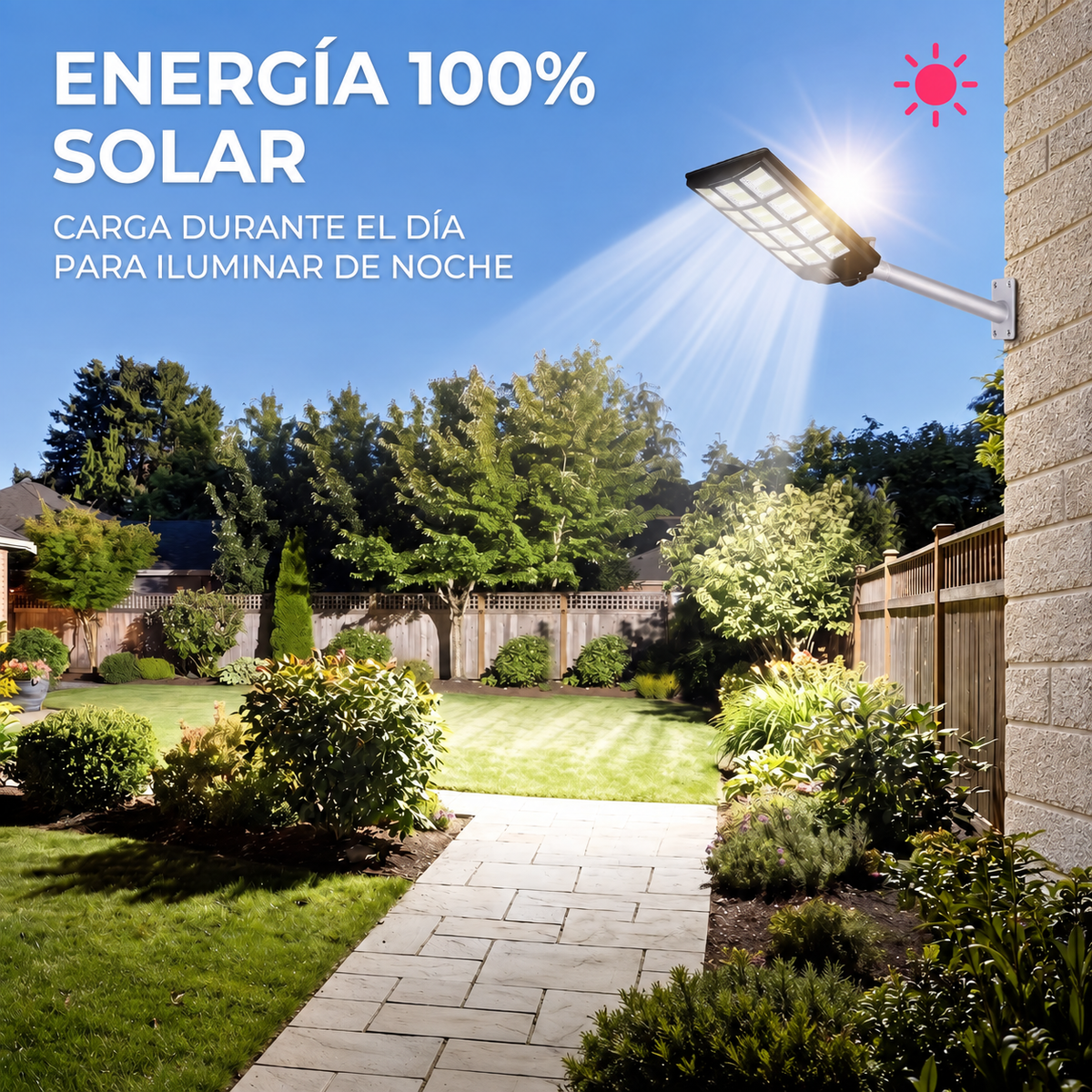 Foco Solar Ultra Potente 1000w con Control Remoto y Brazo