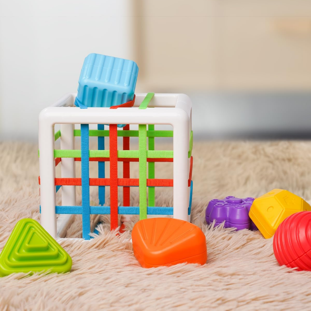 Cubo Didáctico Montessori con Formas de Encastre