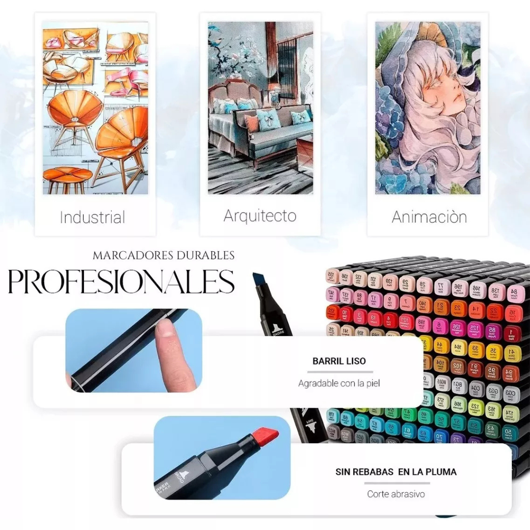 Set De 80 Marcadores Doble Punta En Bolso