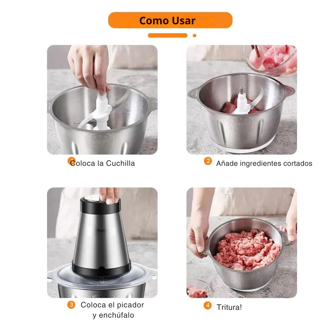 Picadora De Carne Y Verduras De 4 Cuchillas