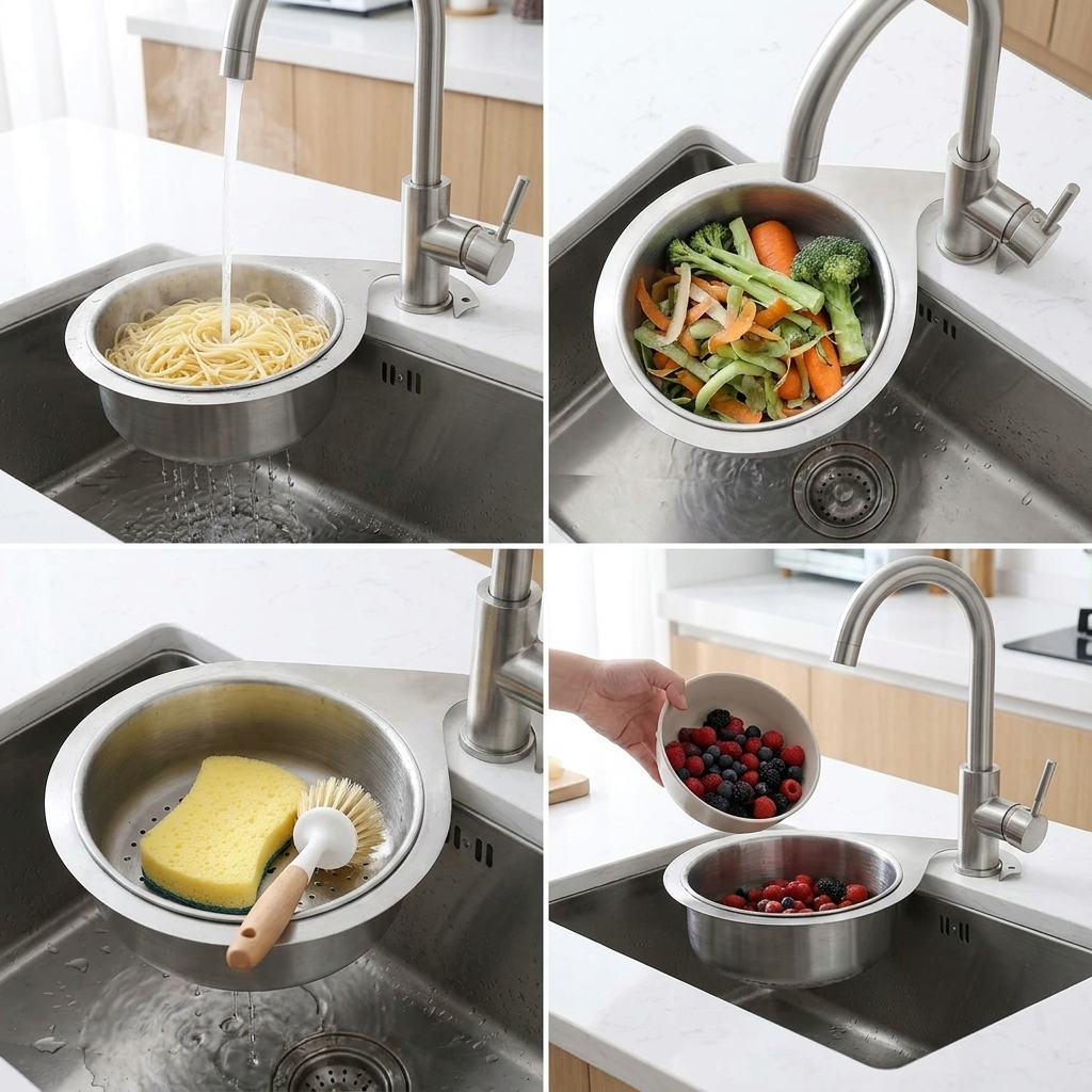 Colador Fregadero Acero Inoxidable Organizador Cocina