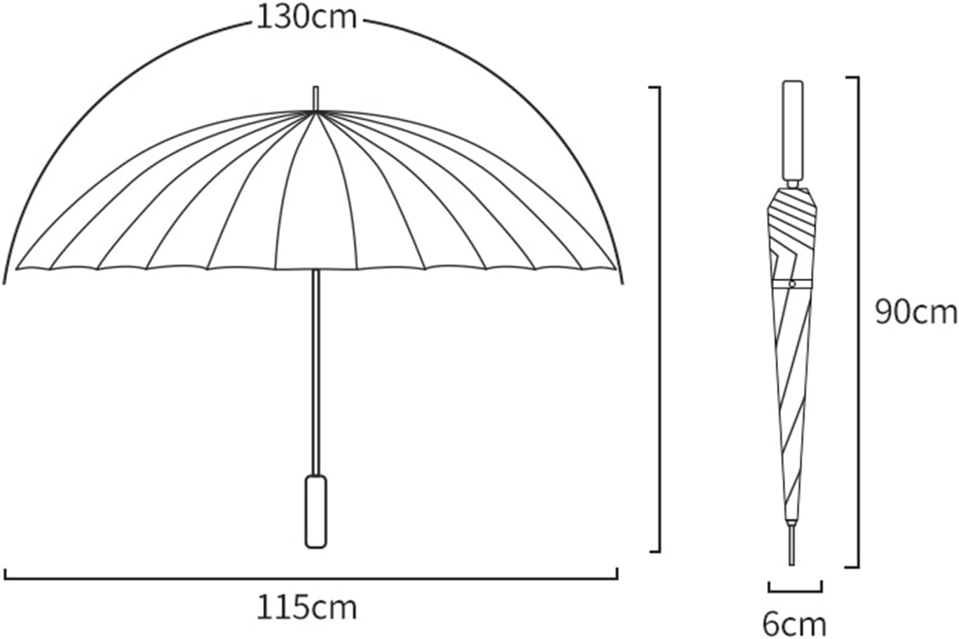 Paraguas Reforzado de 24 Varillas Anti Viento