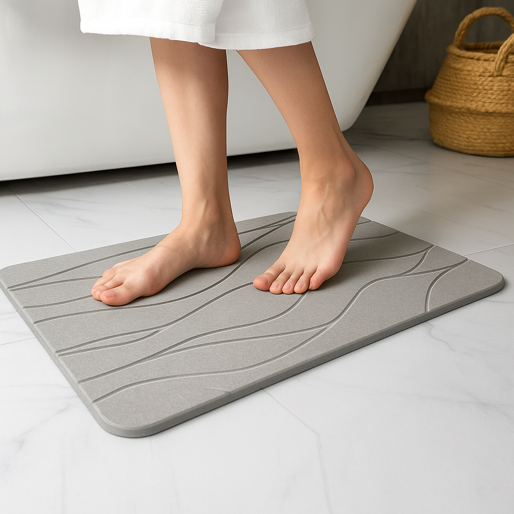 Alfombra de Piedra Diatomita Absorbente para Baño