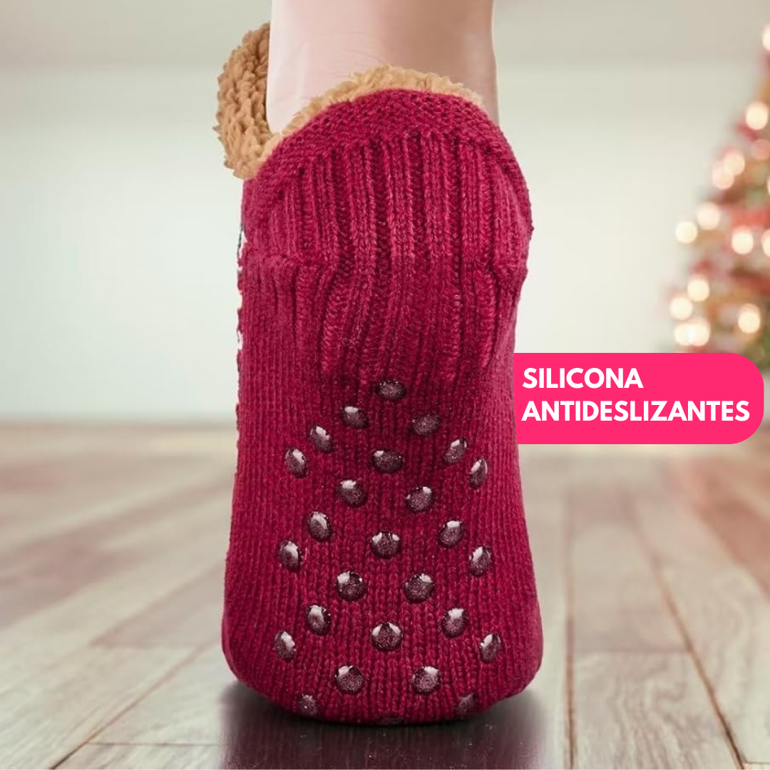 Pantuflas tipo Medias Térmicas Antideslizantes con Corderito Interior