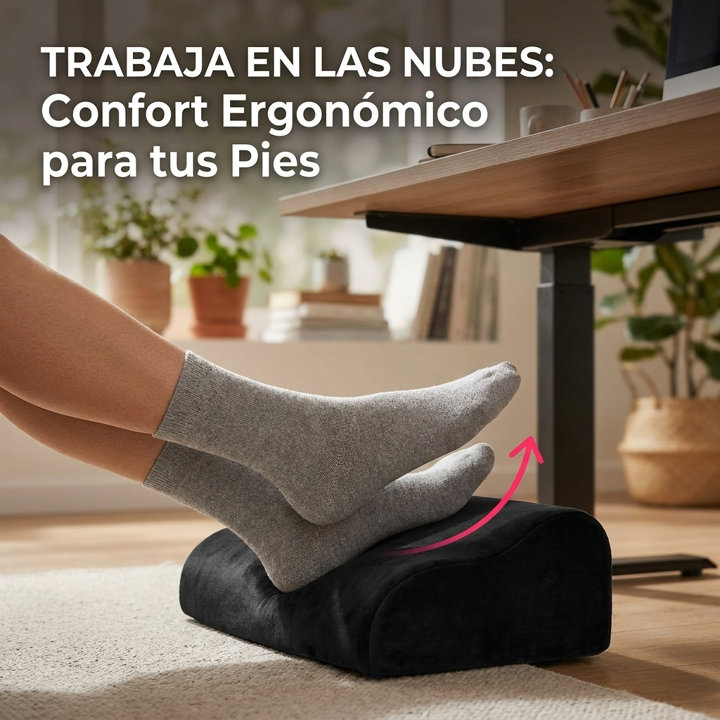 Reposapiés Ergonómico Espuma Memory Escritorio Oficina Suave