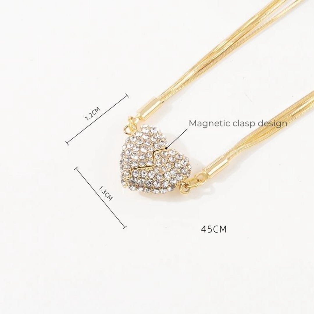 Collar de Corazon Magnético con Zirconias