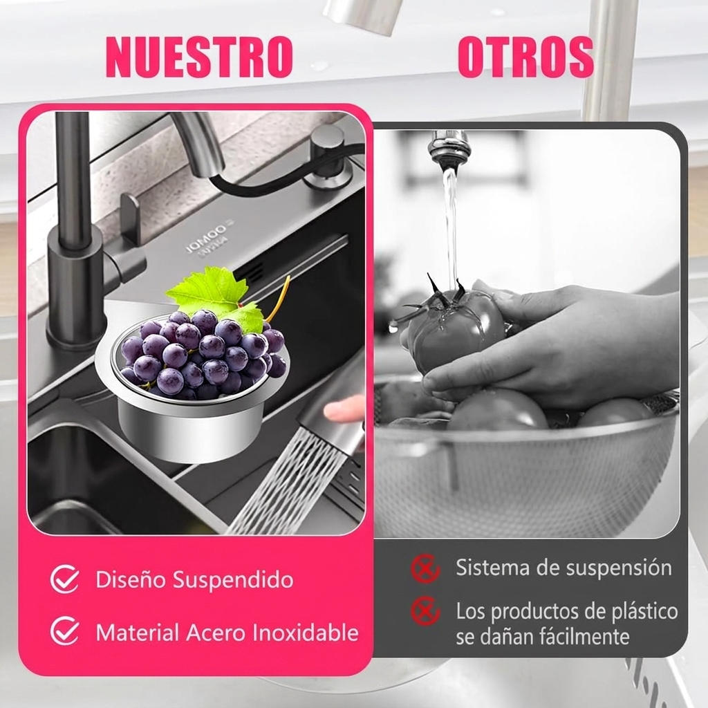 Colador Fregadero Acero Inoxidable Organizador Cocina
