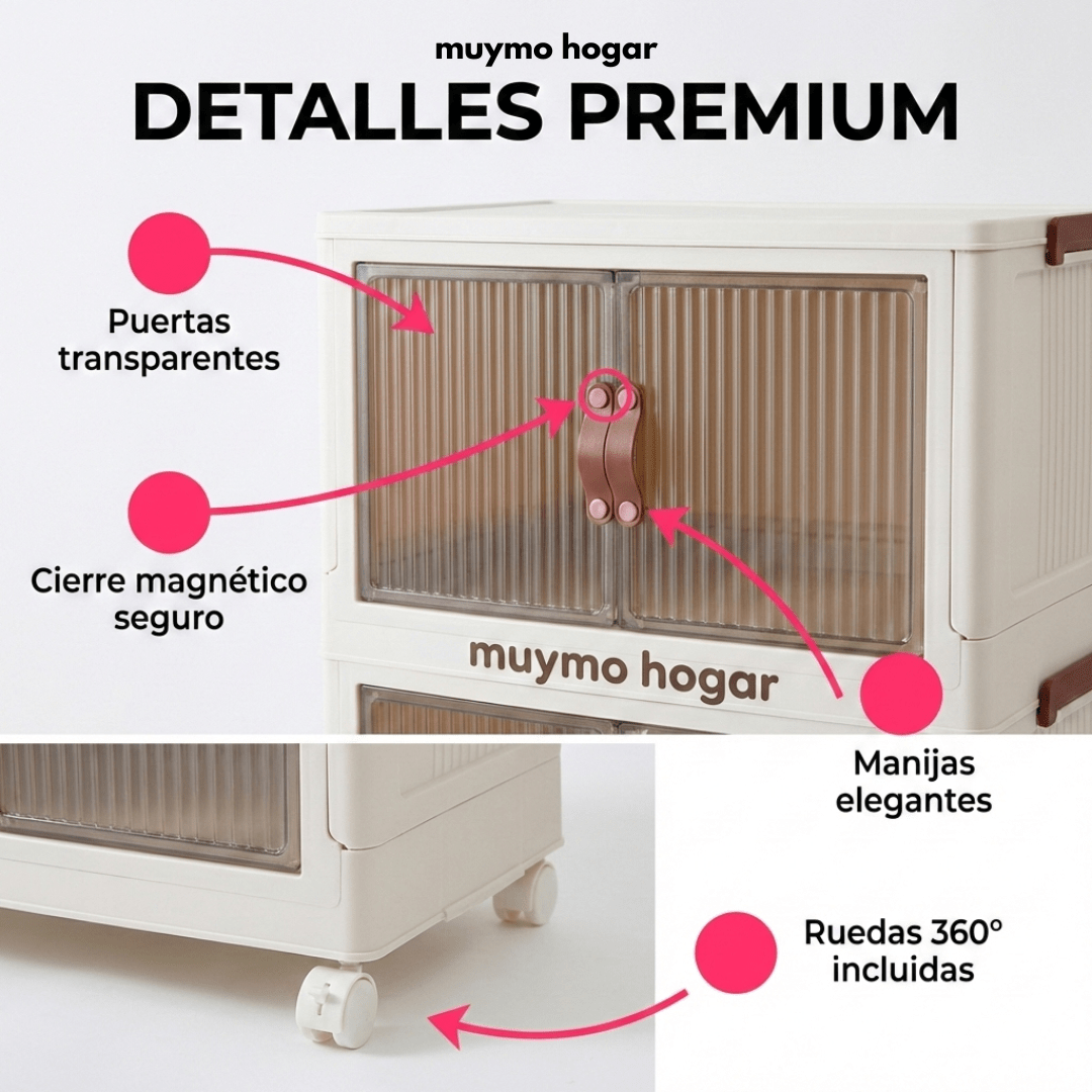 Set De 4 Cajas Organizadoras Apilables - Muymo Hogar - Muy Moderna Uruguay