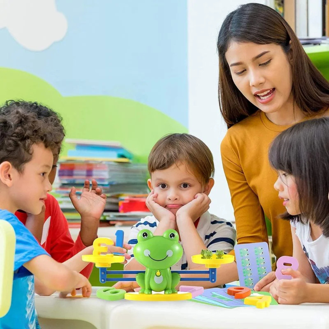 Juego Educativo Matemático De Balanza Rana Montessori - Muy Moderna Uruguay