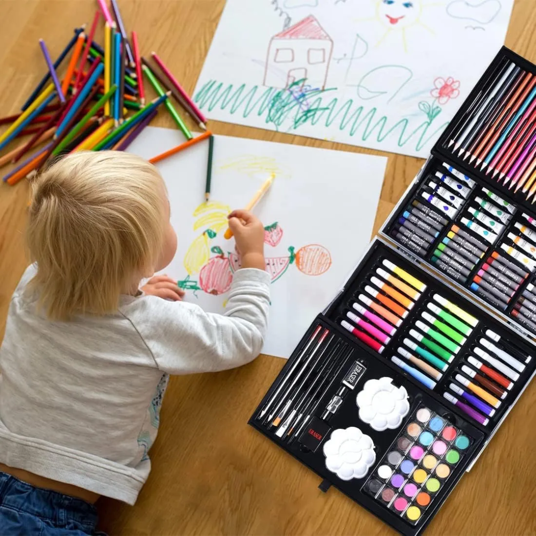 Set De Arte Infantil Valija De 145 Piezas Maletin Metalico