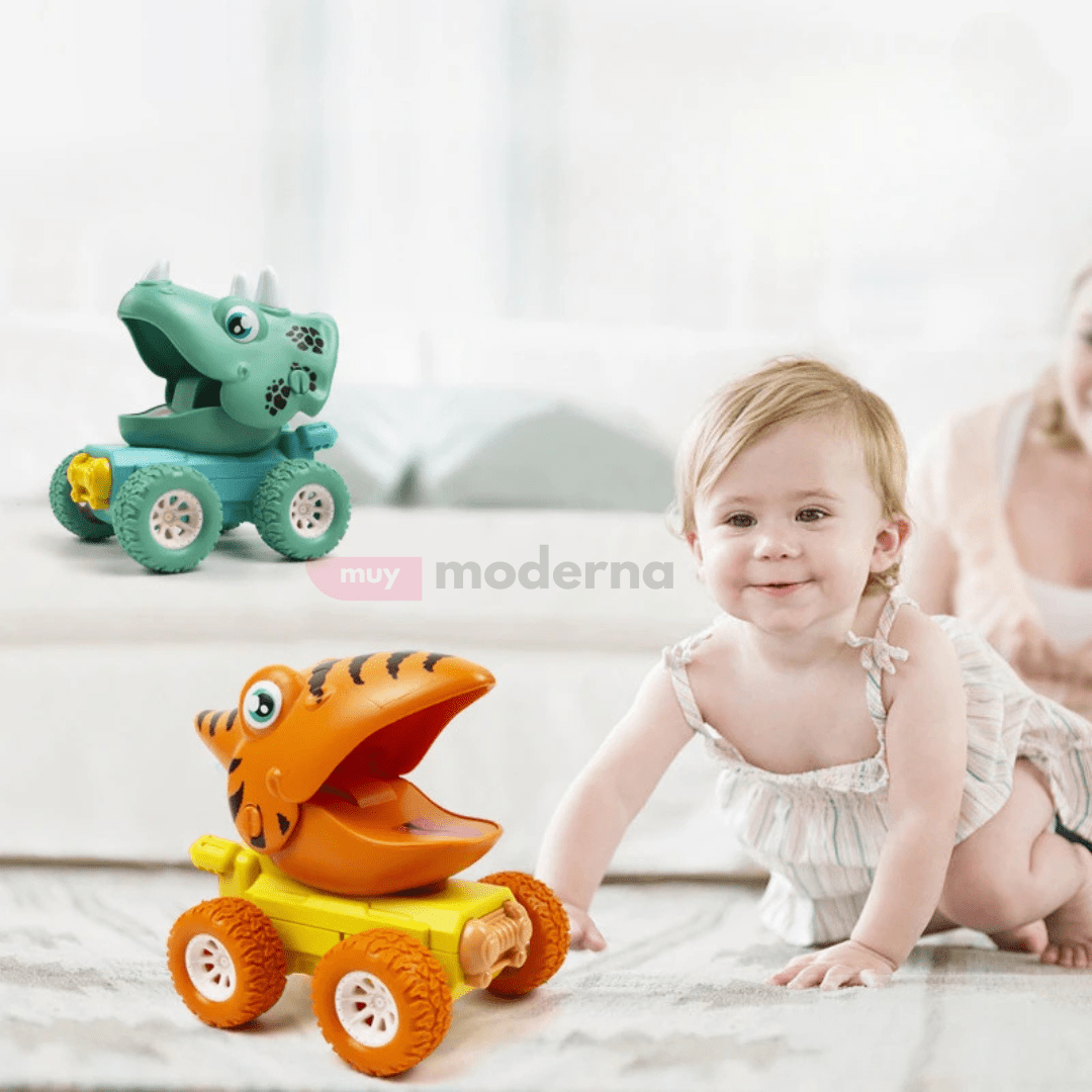 Set de 3 Autitos de Dinosaurio Juguete a Fricción