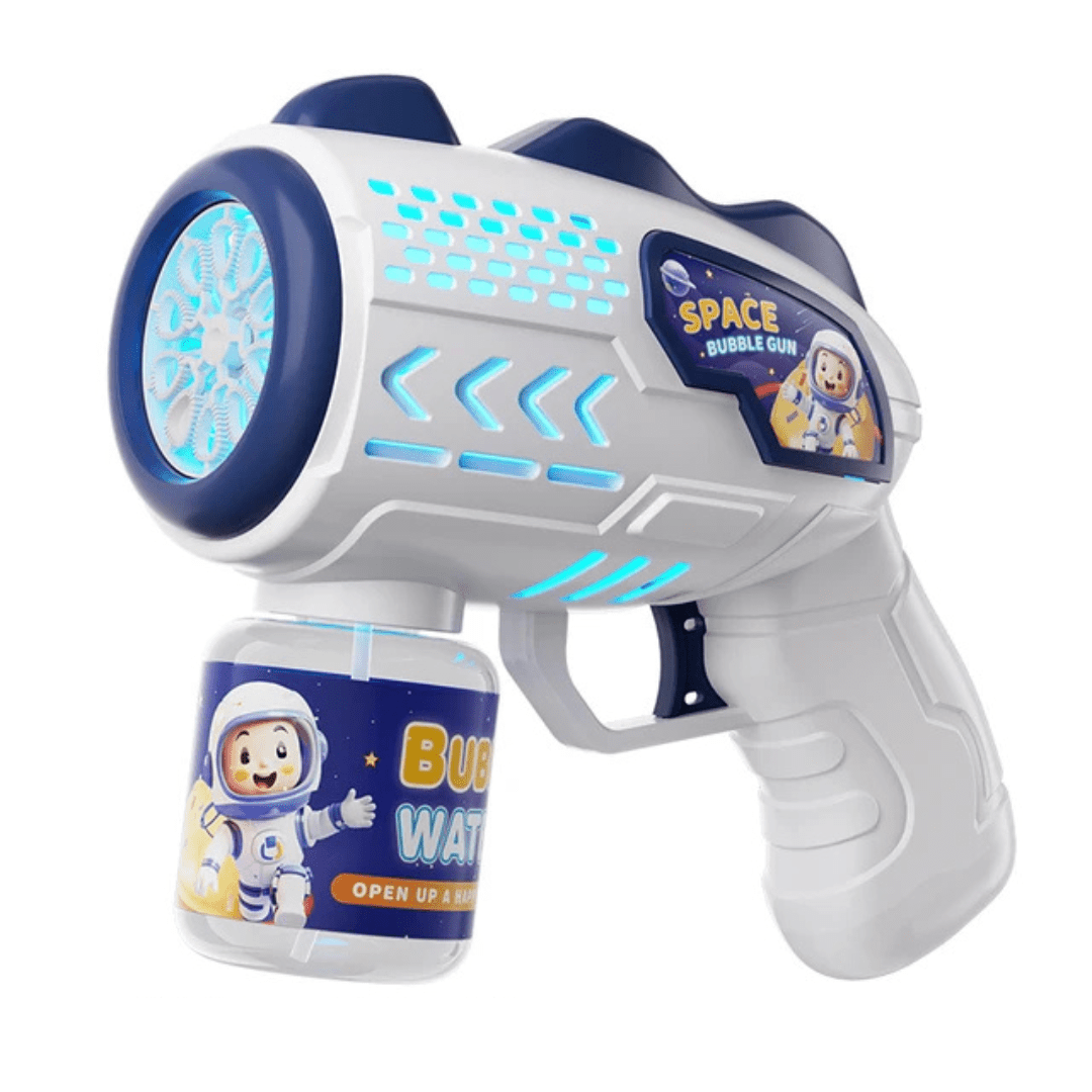 Super Pistola de Burbujas Automática Eléctrica de Astronauta - Muy Moderna Uruguay