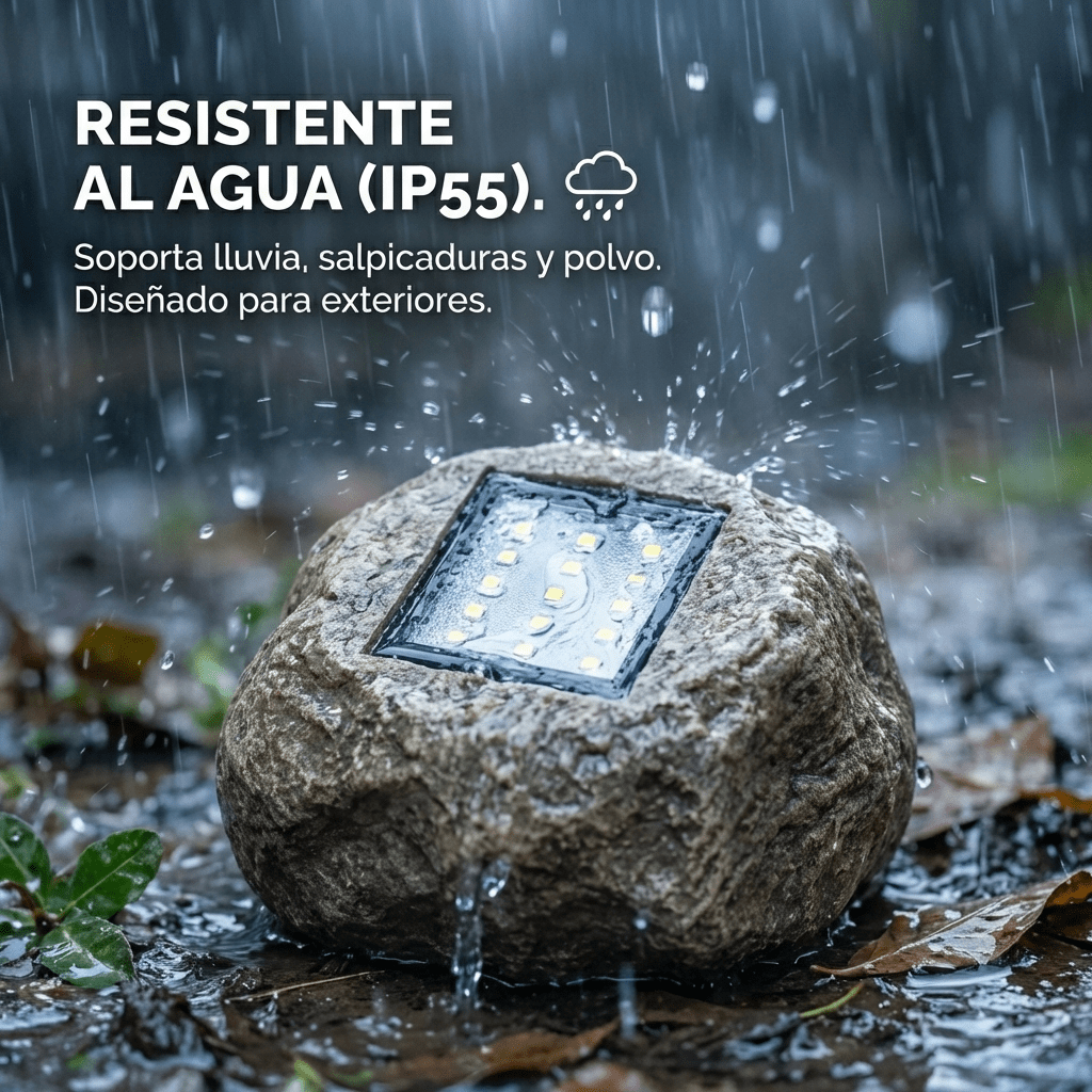 Foco LED tipo Piedra Recargable con el Sol - Muy Moderna Uruguay