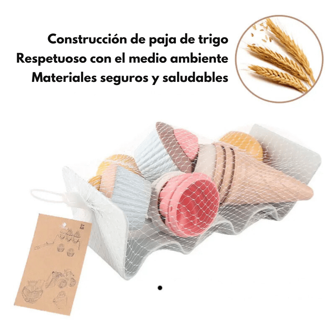 Set Completo Excavadora, Balde y Moldes De Playa Ecologico - Muy Moderna Uruguay