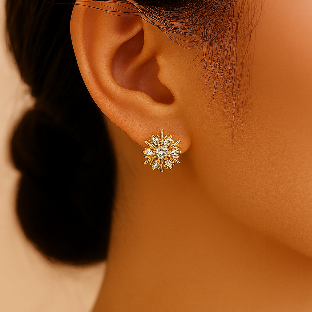 Caravanas Copo de Nieve Baño de Oro