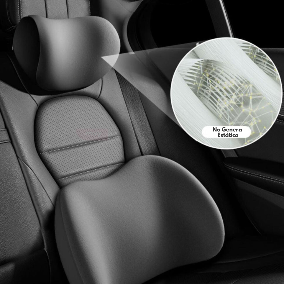 Set Almohadón Lumbar Y Reposacabezas de Espuma Viscoelástica