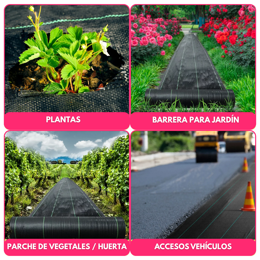 Malla Antihierba Geotextil Permeable Para Jardín E Invernadero 10m