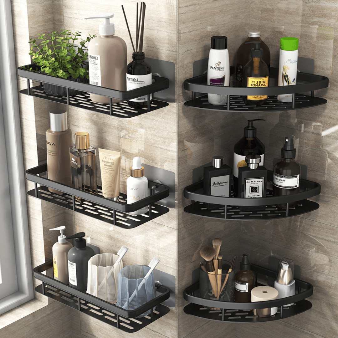 Estante Esquinero Metálico de Baño para Jabón y Shampoo - Muy Moderna Uruguay