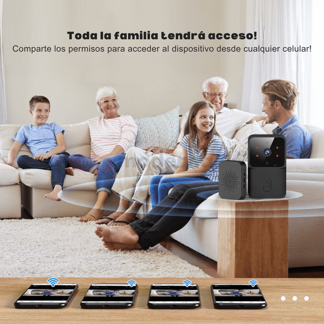 Timbre Con Cámara Y Micrófono Wifi Eléctrico Aplicación Tuya - Muy Moderna Uruguay