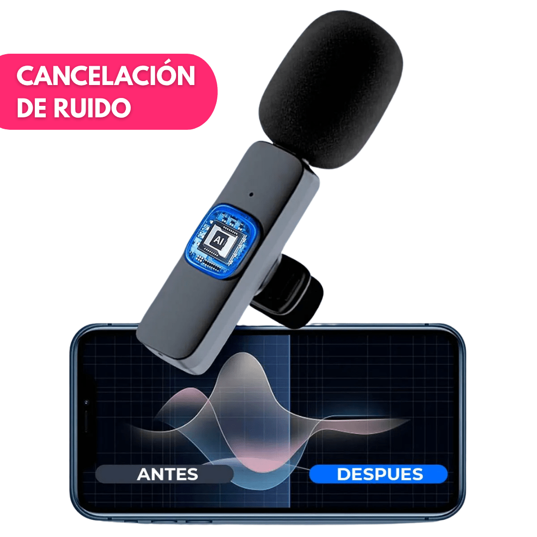 Set De 2 Micrófonos Solaperos Inalámbricos iPhone Android - Muy Moderna Uruguay