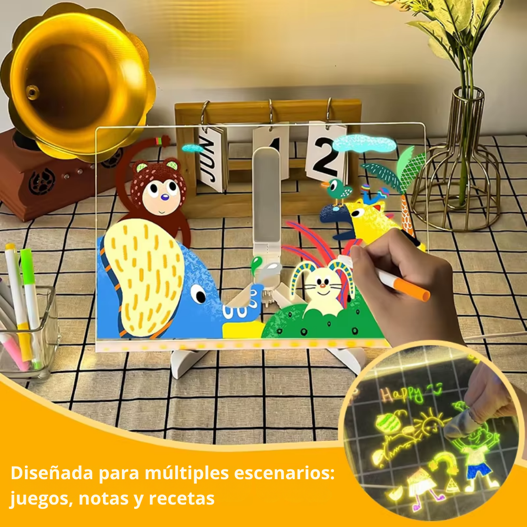 Pizarra LED Mágica Para Dibujar Con Luces Infantil Montessori - Muy Moderna Uruguay