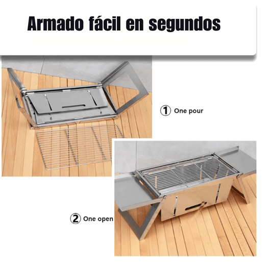 Parrilla Plegable Portátil en Acero Inoxidable - Muy Moderna Uruguay