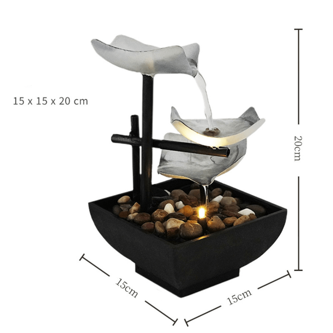 Fuente Decorativa de 3 Cascadas de Agua con Piedras Iluminadas - Muy Moderna Uruguay