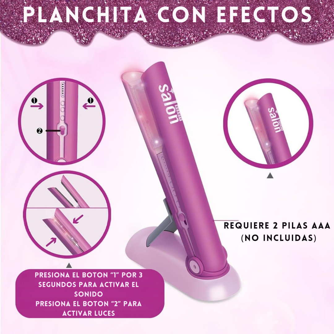 Kit de Salon de Belleza de Juguete a Pilas 14 Piezas
