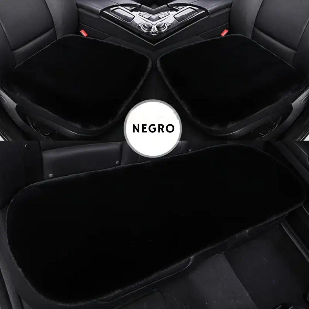 Set De 3 Almohadones Felpa 5cm Espesor Para Auto