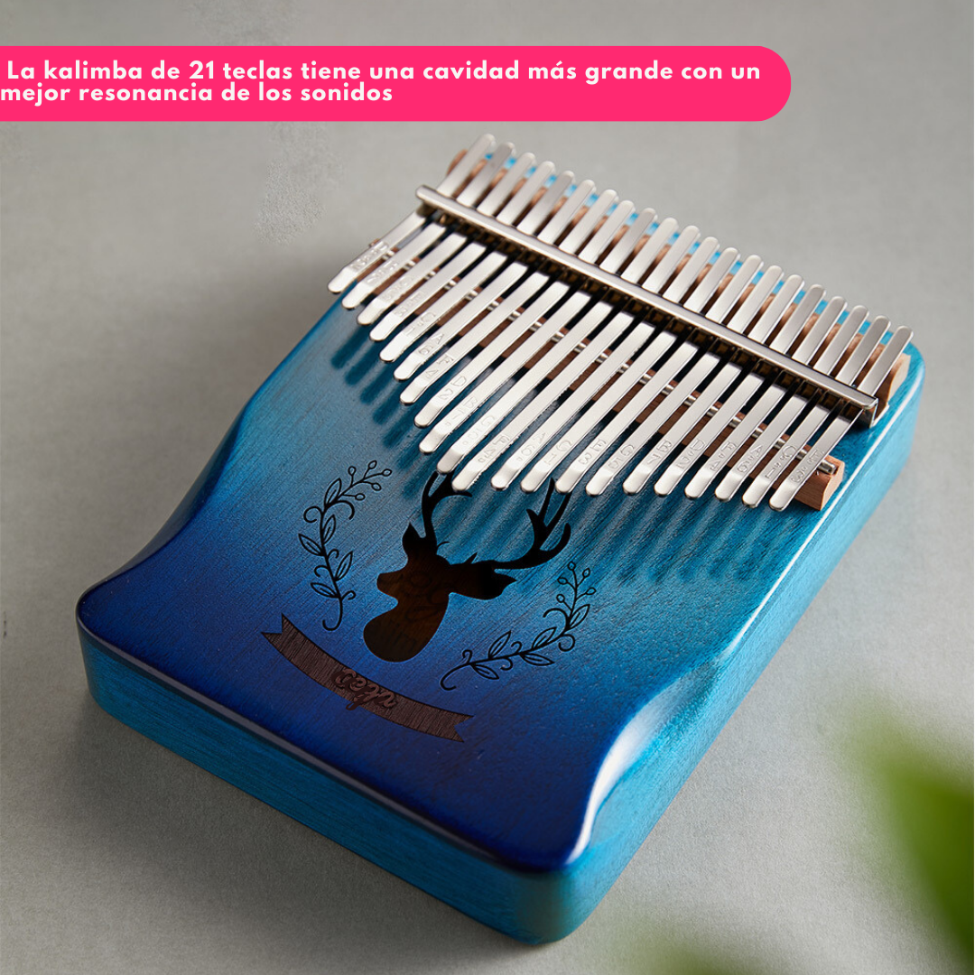 Kalimba de 21 Teclas en Madera de Kaoba