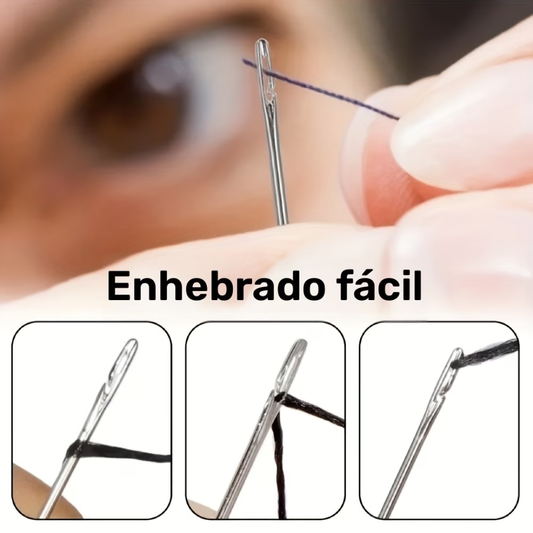 Set 30 Agujas Autoenhebrantes con Estuche de Madera