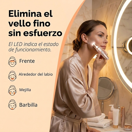 Depiladora Facial Cejas 2 en 1 Recargable LED