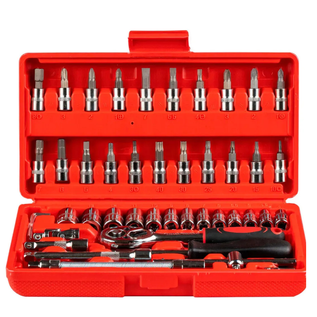 Juego De Dados Llave Cricket 46 Piezas En Cromo Vanadio