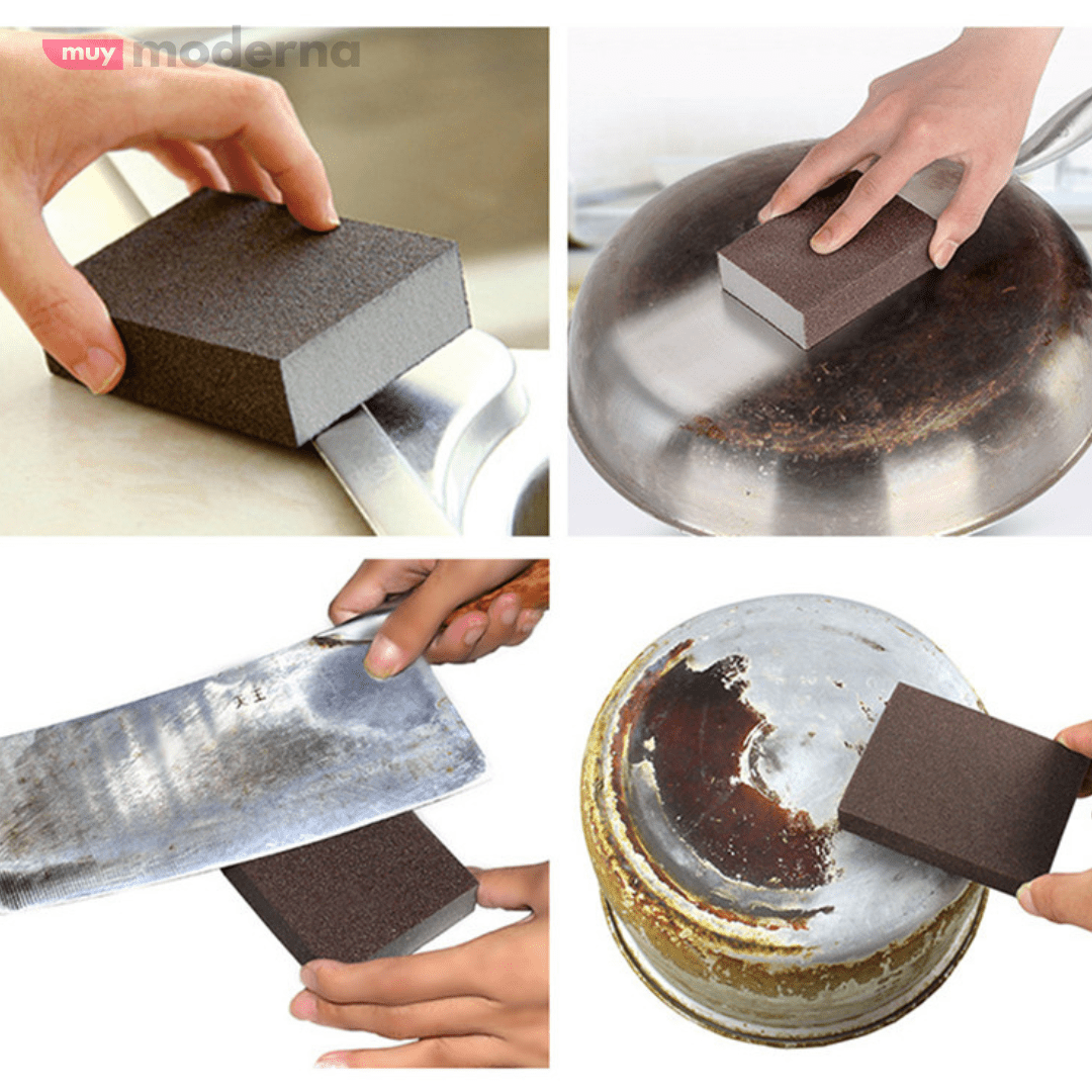 Pack x3 Esponjas De Limpieza con Esmeril Para Desincrustar Ollas - Muy Moderna Uruguay