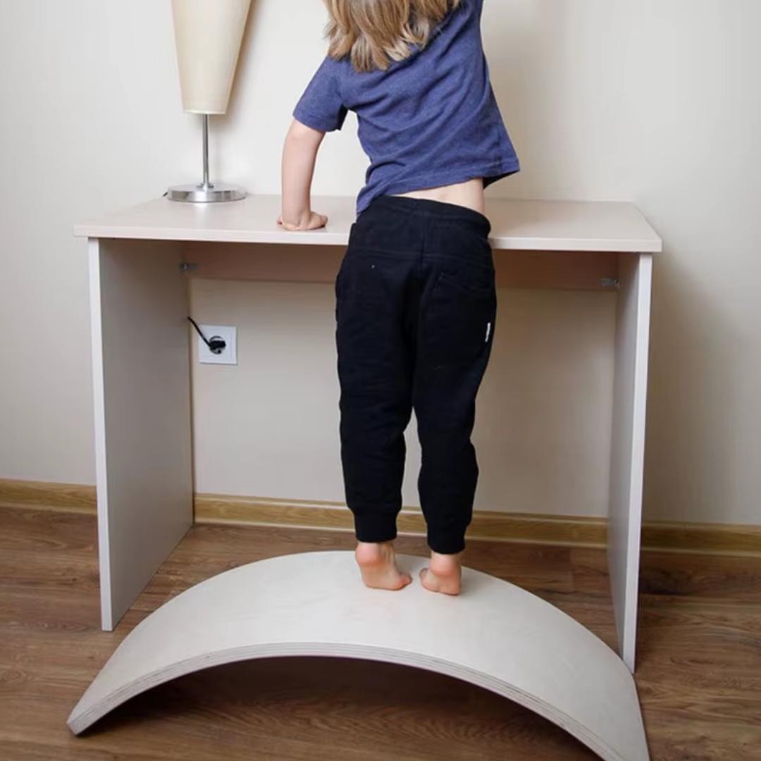 Balancín Montessori De Madera Para Niños Tabla Curva De Equilibrio