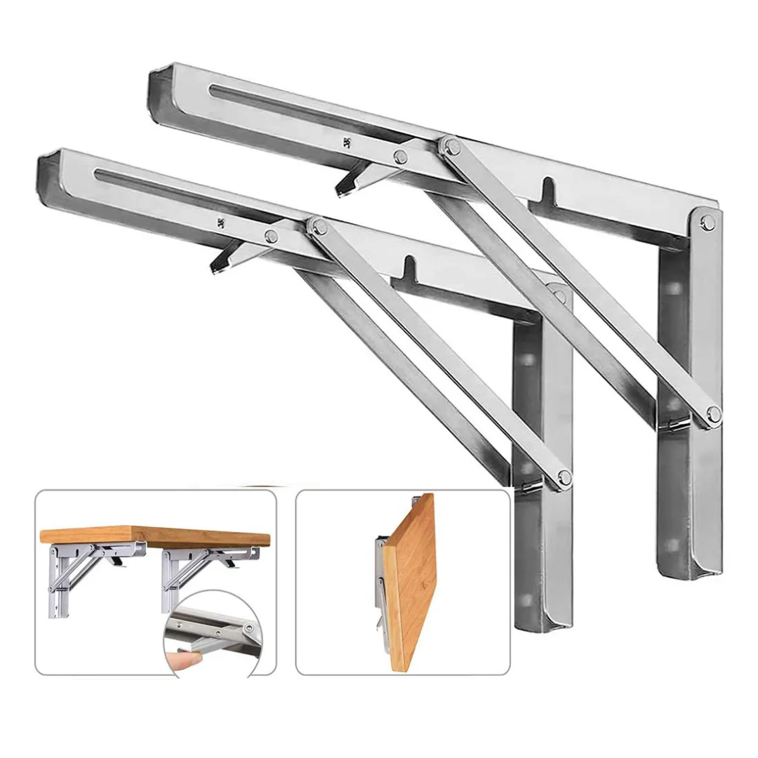 Juego De 2 Ménsulas Rebatibles Acero Inoxidable