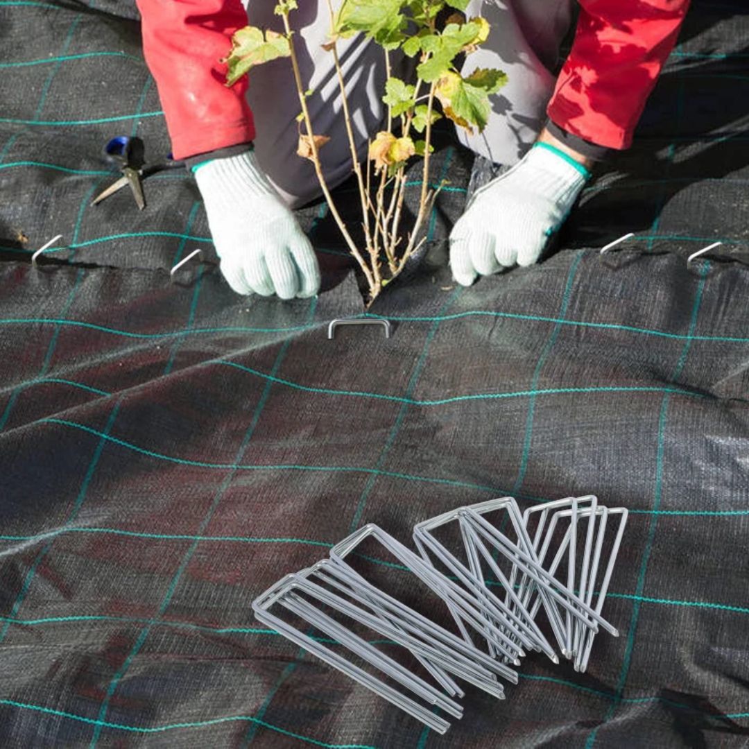 Pack De 100 Grampas Estacas Galvanizadas Para Tejido Y Jardín