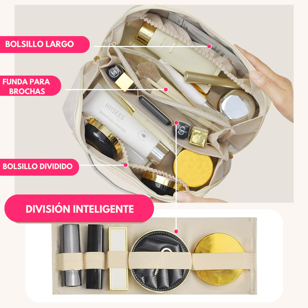 Neceser de Cuero Sintetico Con Varios Compartimentos