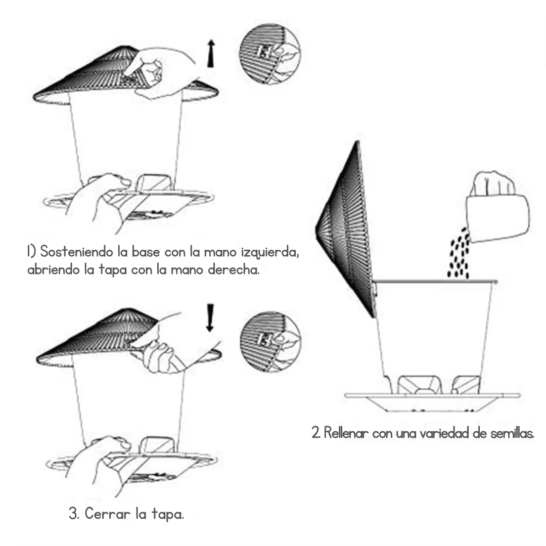 Comedero Automático Colgante para Pájaros - Muy Moderna Uruguay