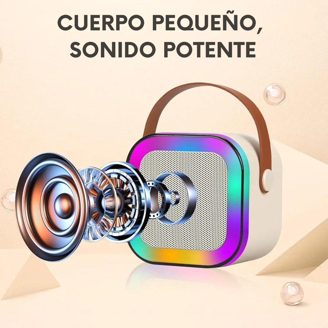 Kit Parlante Bluetooth Con 2 Micrófonos Para Cantar Karaoke