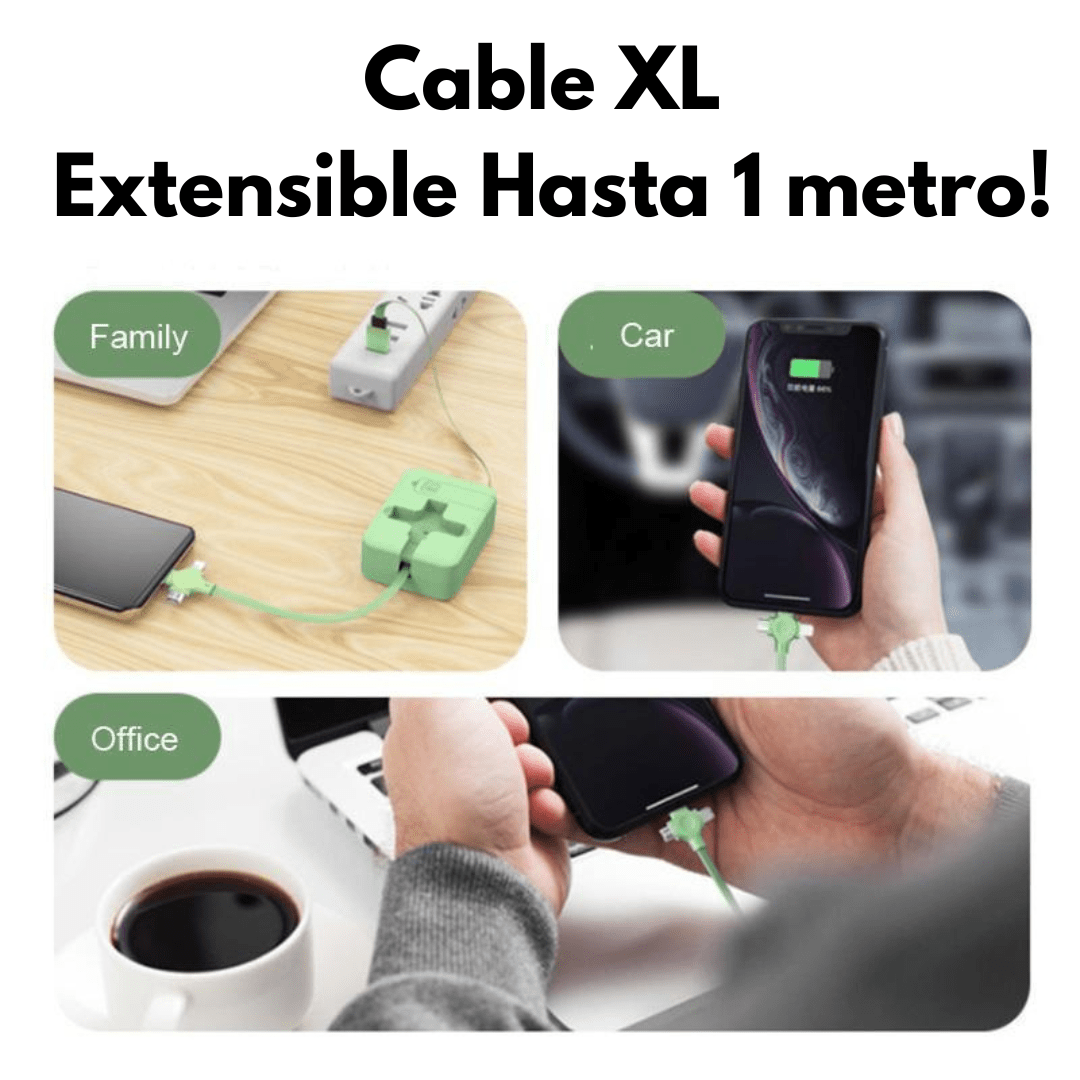 Cable de Carga 3 en 1 con Soporte para Celular - Muy Moderna Uruguay