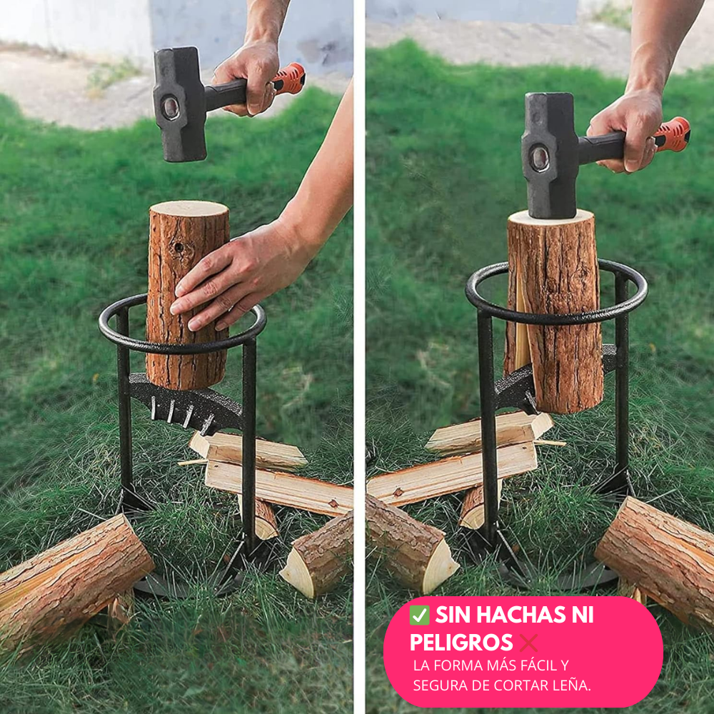 Base de Acero para cortar Leña para Hogar y Camping