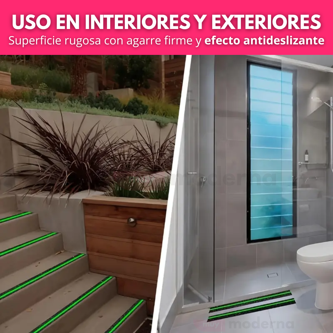 Cinta Antideslizante que Brilla En La Oscuridad Para Escalera