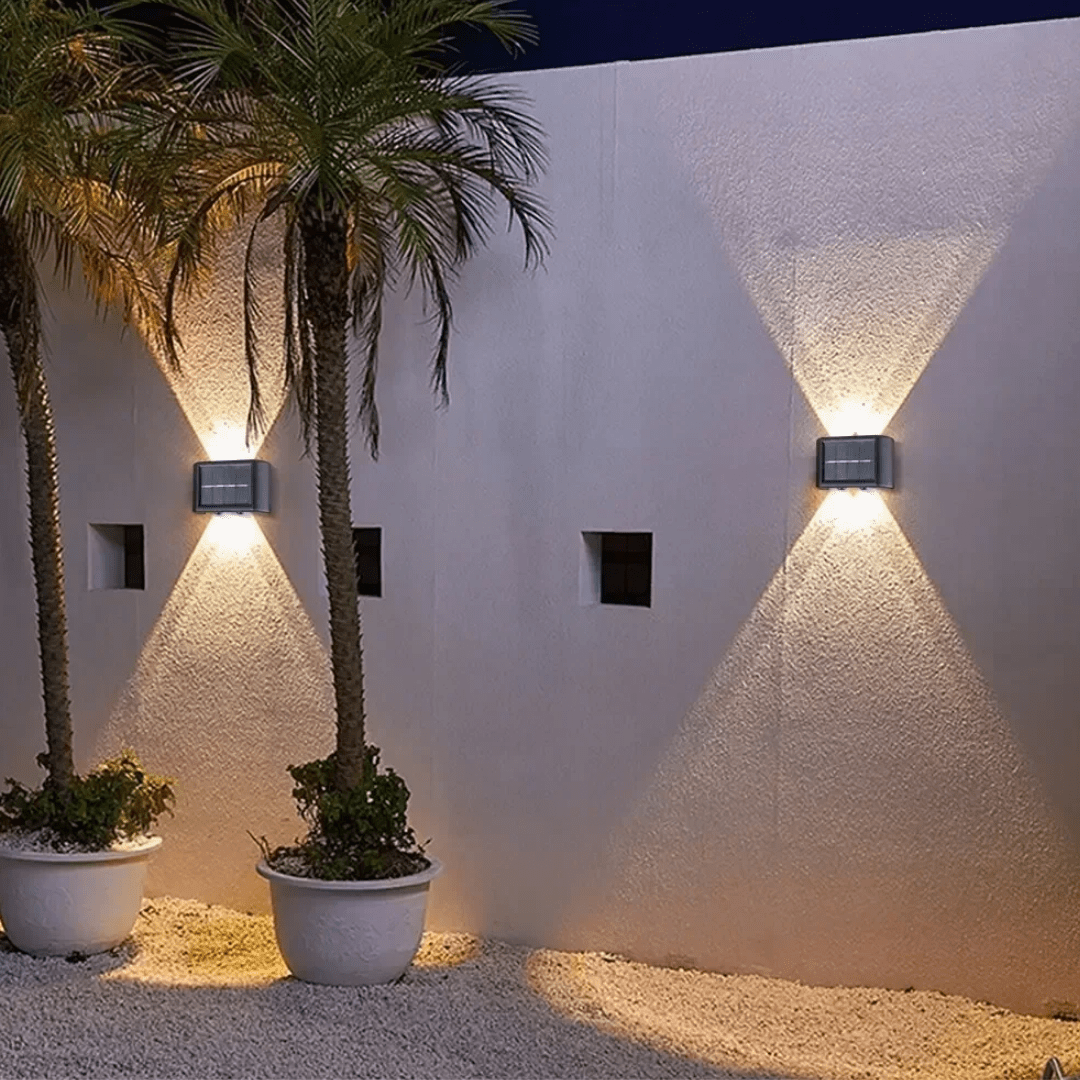 Focos Solar Bidireccional de Pared Exterior Pack x2 - Muy Moderna Uruguay