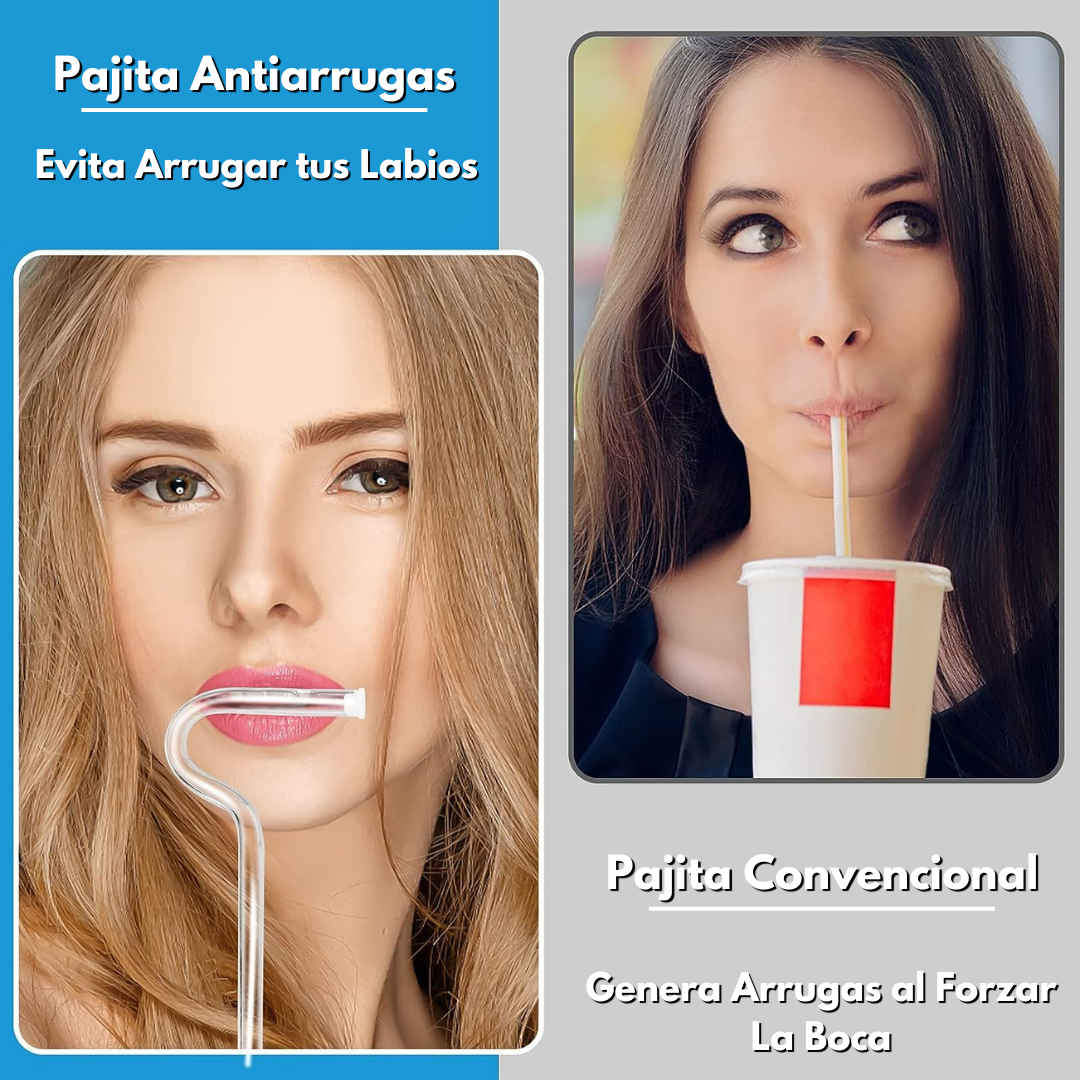 Pack x2 Pajitas Anti Arrugas de Vidrio Reutilizables + cepillo
