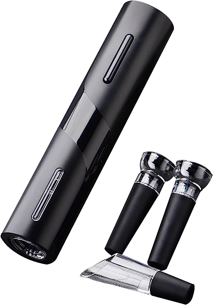 Set para Vinos: Sacacorchos electrico, Cortador y Aireador