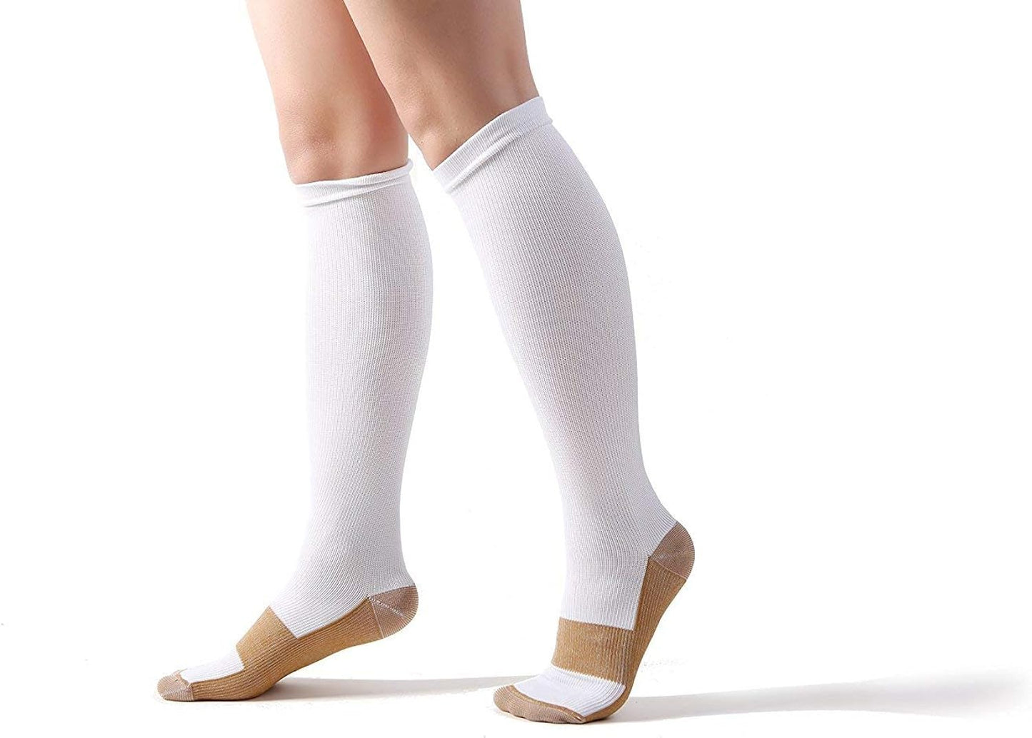 Medias de Compresión y Descanso Blancas (3 Pares)