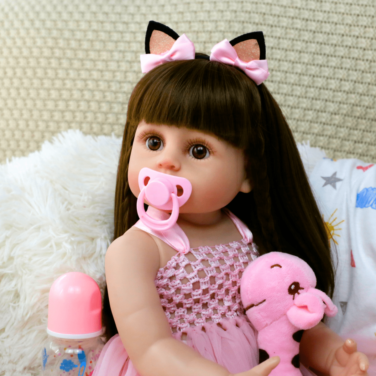 Muñeca Reborn Realista 55cm Con Peluche Juguete Infantil - Muy Moderna Uruguay