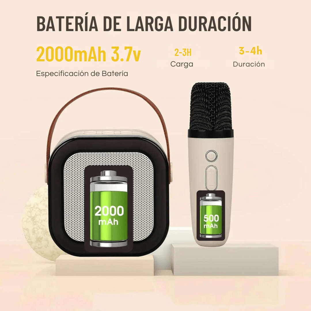 Kit Parlante Bluetooth Con 2 Micrófonos Para Cantar Karaoke - Muy Moderna Uruguay