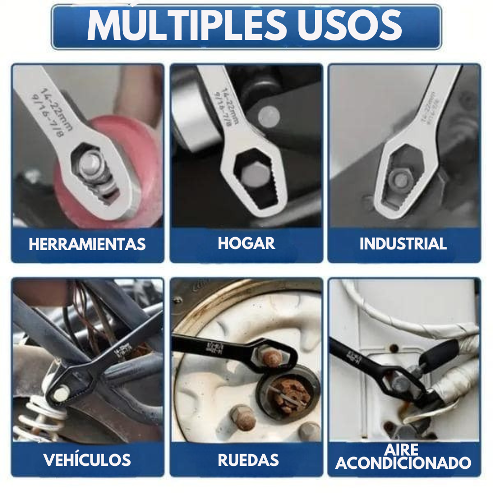 Llave De Torque Doble Universal Adaptable De 8 A 22mm